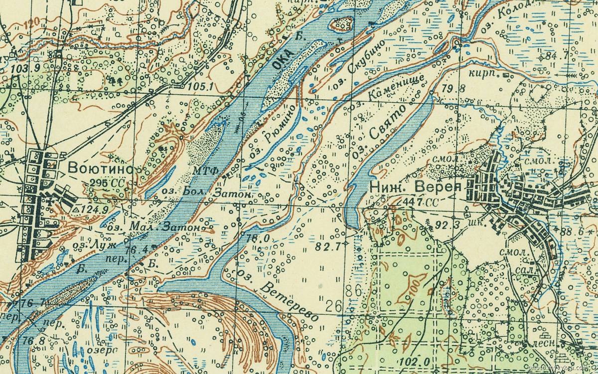 Топографические карты Выксы 40-х годов, довоенные карты, выксунский район